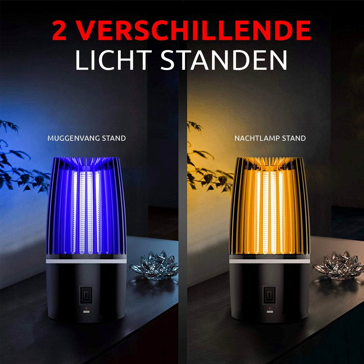 Professionele AyeSense 2 in 1 Muggenlamp - Draadloos & Oplaadbaar - 4000mAh ingebouwde Batterij - Muggenvanger – Insectenlamp– Muggenlamp UV