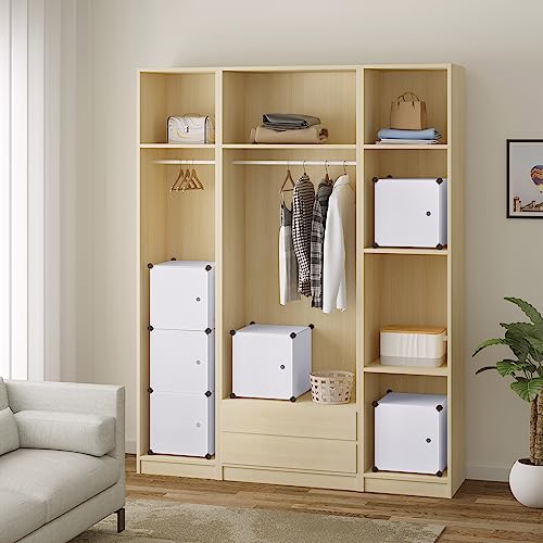 Woltu Modulaire Opbergkast met Deur - Wit - 96 x 30 x 96 cm - 6 Compartimenten