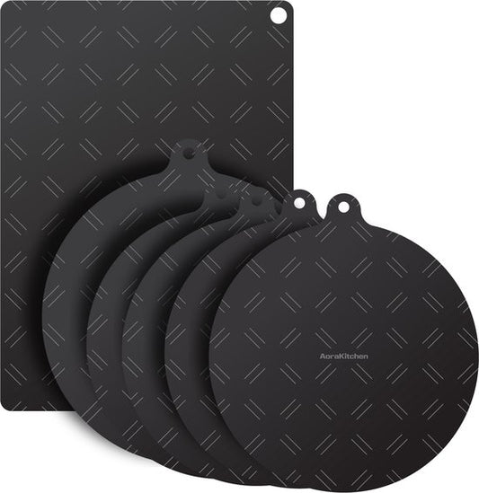 AoraKitchen Inductie Beschermer - 6 Stuks - tot 280 °C - Onderzetters Pannen - Kookplaat Beschermer - Pannenbeschermer