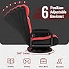 Yaheetech Draaibare Floor Gaming Chair – Verstelbare Game Stoel met Armleuningen en Zijvak