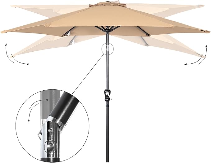 Angel Living Parasol Ø250 cm - Kantelbaar - Beige