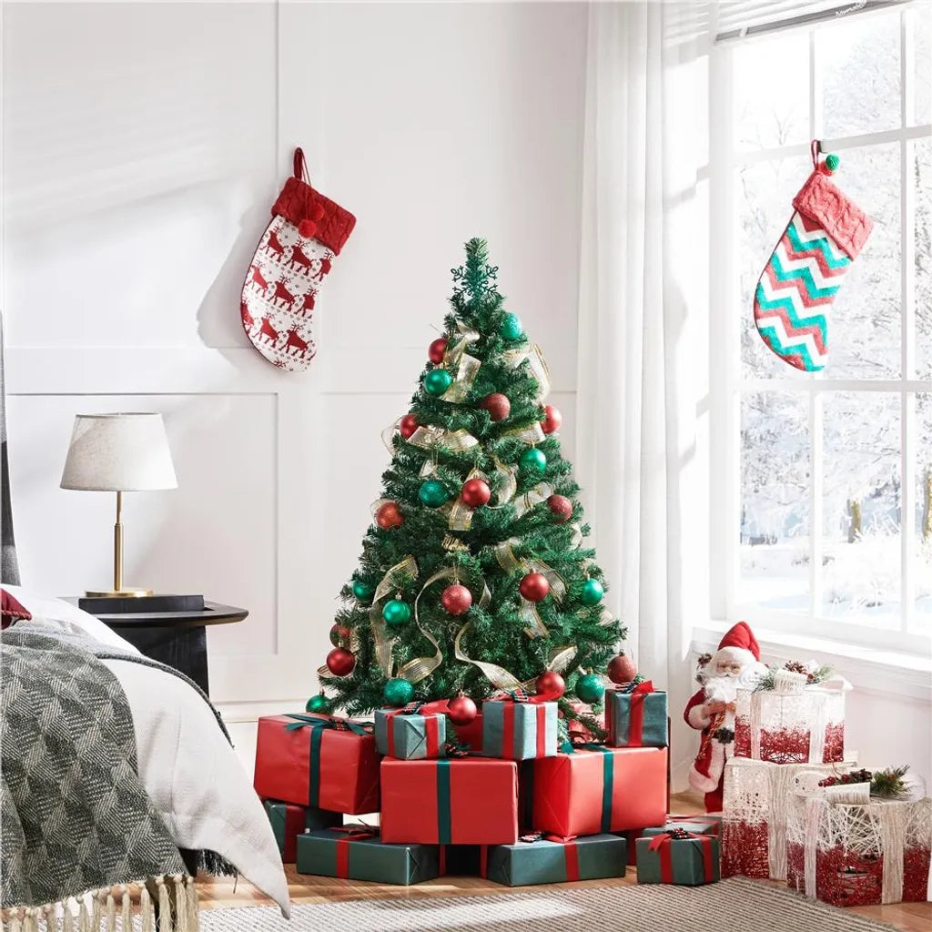 Yaheetech Kunstkerstboom 124 cm met Inklapbare Voet, Groen