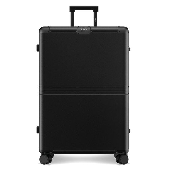 ONYX Hybrid Pro Check-in Koffer Large 100 Liter - Gerecycled Polycarbonaat en Ritsloos Design - Reiskoffer met TSA slot en Spinner wielen - Lichtgewicht Trolley met Laptopvak - Onyx Black