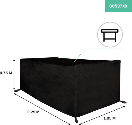 VONROC Premium tuintafel hoes – 225x105x75cm – Beschermhoes voor tuintafel