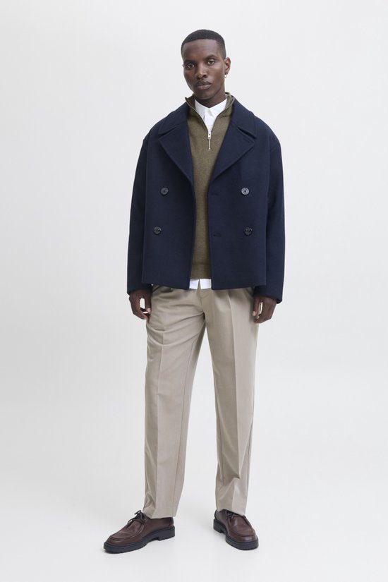 Jack & Jones Premium Gebreide Kwartrits Trui met Hoge Kraag - Ruime Fit - Maat XL