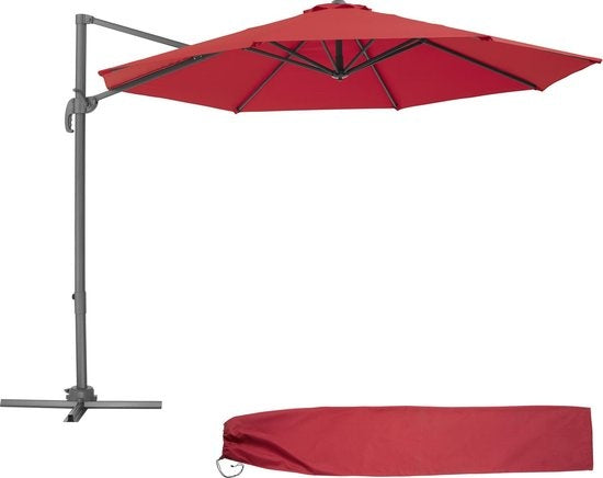 tectake- parasol Daria wijnrood - 403135- met beschermhoes