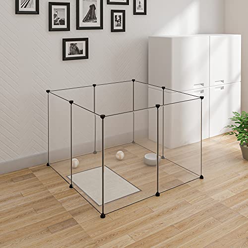 Eugad Looprooster voor Kleine Huisdieren - PP Plastic en Stalen Gaas - 102 x 70 cm - Zwart