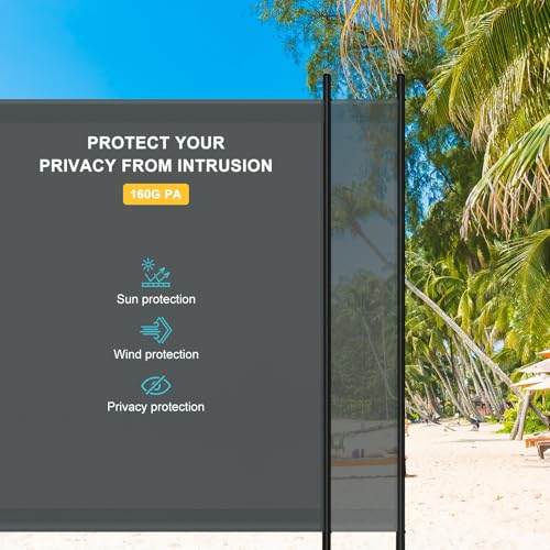 Woltu Paravent Privacy Scherm - Donkergrijs - 180 x 177 cm