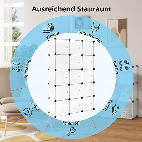 Woltu Opbergsysteem 15 Vakken - Modulair PP Paneel - Wit - 30x30x30 cm per vak