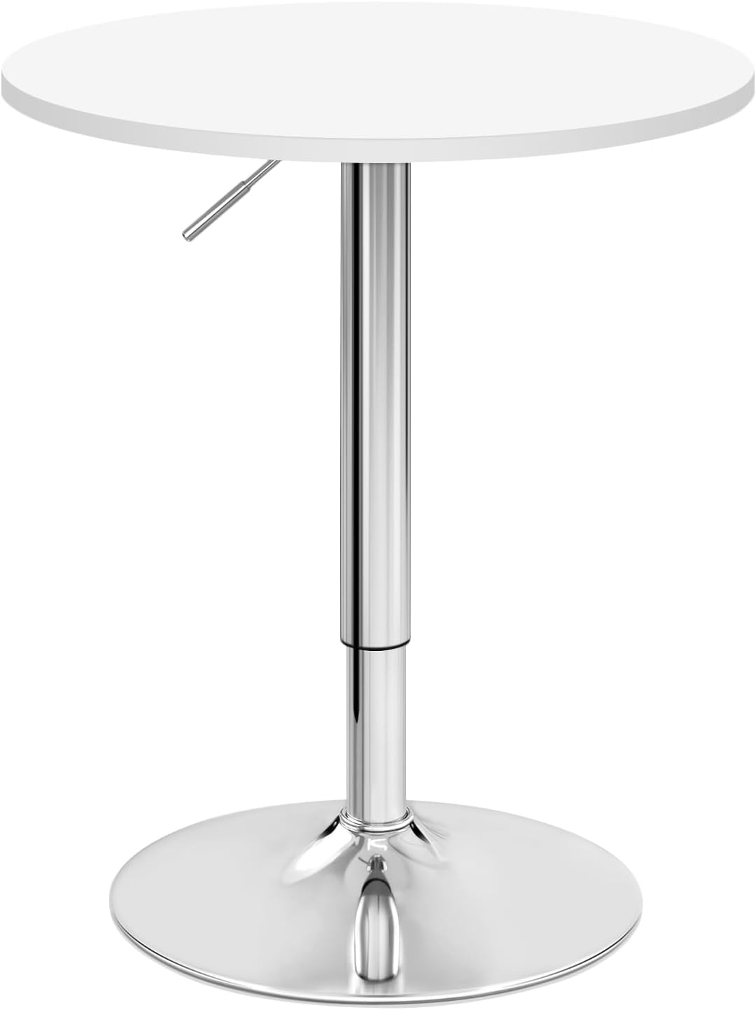 Woltu BT02ws Bartafel verstelbaar - Rond 60x60 cm - Hoogte 68-88 cm - Wit