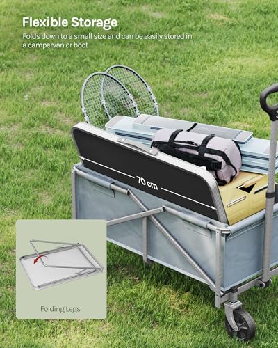Woltu Opvouwbare Campingtafel Aluminium en MDF Zwart 70 x 60 x 50 cm