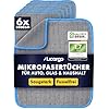 LICARGO Microvezeldoeken Set Premium – Voorzien Van Uniek Schaakbordpatroon En Hoge Absorptiecapaciteit En Pluisvrije Structuur – Voor Auto En Huishouden – Zwart En Blauw Textiel – Veertig bij Veertig cm