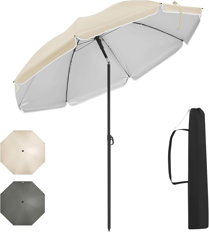 WOLTU GSS0007be01 Balkon parasol 135 cm - UPF 50+ - In hoogte verstelbaar en 35 graden kantelbaar - Beige