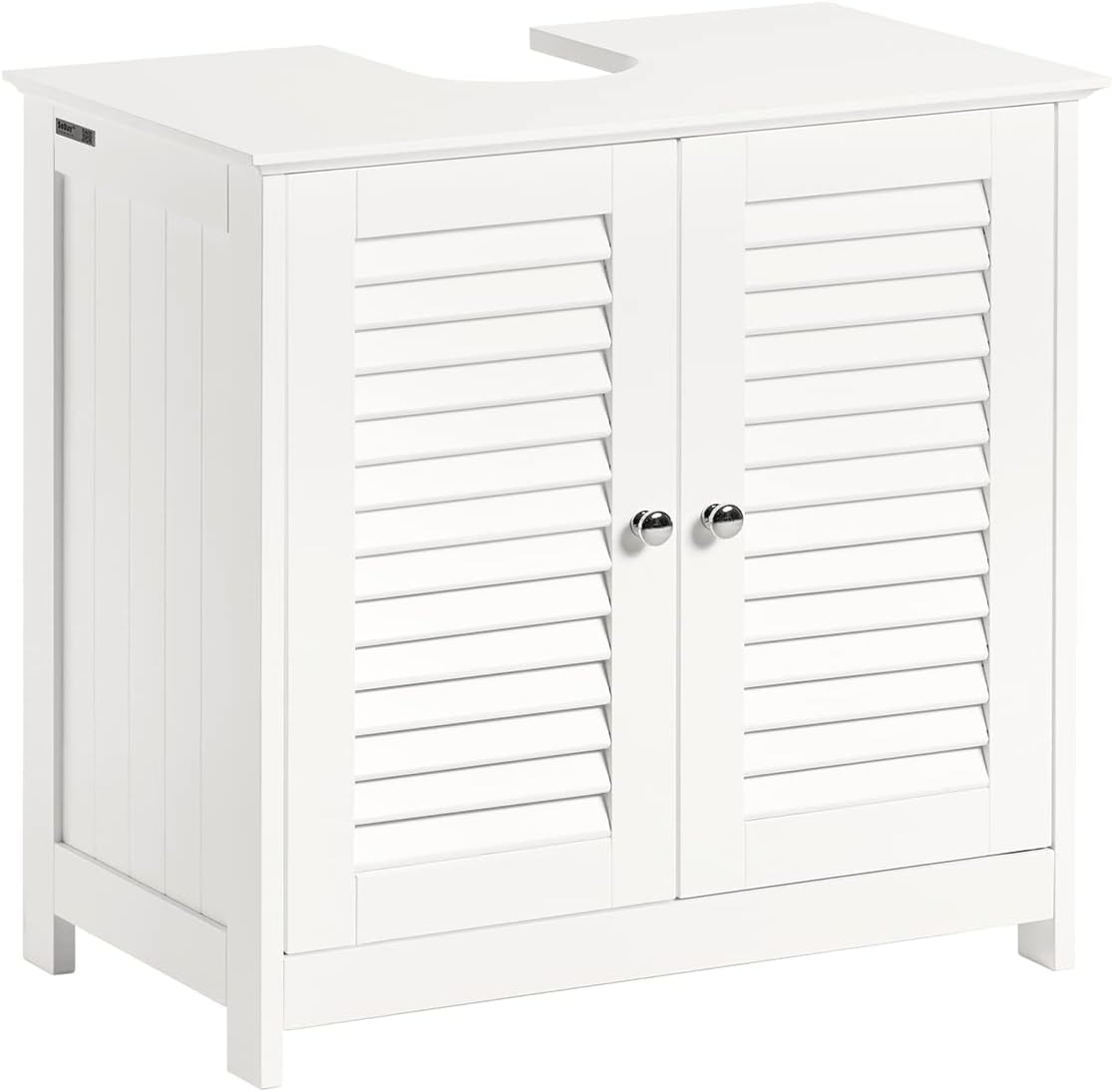 SoBuy Wastafelmeubel - 2 Deuren En 2 Laags - Wit - 60x35x58cm