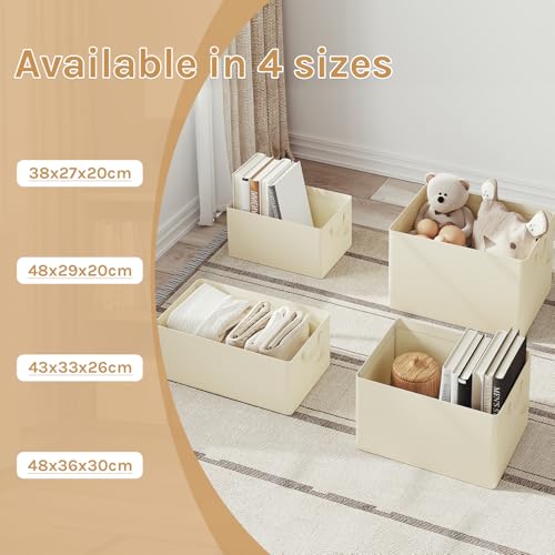 Woltu Opbergdoos met Deksel Set van 3 Crème 48 x 20 x 29 cm