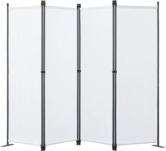 Angel Living Kamerscherm - 4-delig - 224x165 cm - Opvouwbaar - Staal & Polyester - Vrijstaand - Ruimteverdeler & Inkijkbescherming - Wit