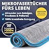 LICARGO Microvezeldoeken Set Premium – Voorzien Van Uniek Schaakbordpatroon En Hoge Absorptiecapaciteit En Pluisvrije Structuur – Voor Auto En Huishouden – Zwart En Blauw Textiel – Veertig bij Veertig cm