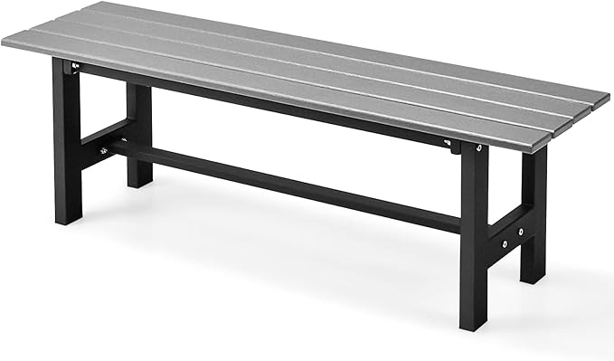 Coast Garden Bench voor 2 personen met sla tot 300 kg veerkrachtig 120 x 36 x 40,5 cm grijs
