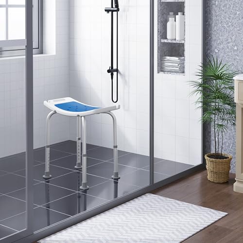 Eugad Douchezitje Verstelbaar - Ergonomisch, Antislip, Aluminium - Zilver