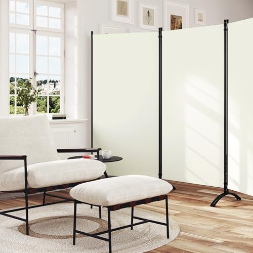 Woltu Kamerscherm met 3 Panelen - Crème - 255 x 182 cm