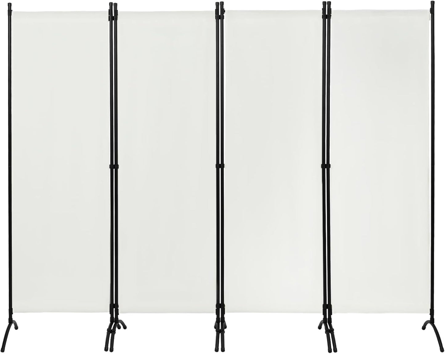 Woltu Paravent 4-Delig 224 x 182 cm – Crème – Inklapbare Ruimteverdeler en Inkijkbescherming voor Binnen en Buiten