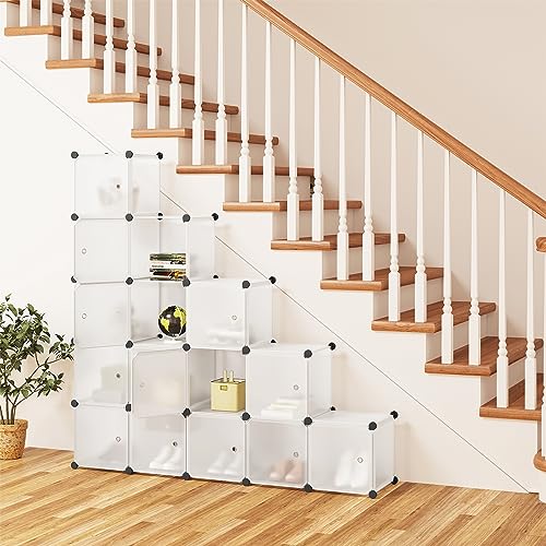 Woltu Opbergsysteem 15 Vakken - Modulair PP Paneel - Wit - 30x30x30 cm per vak