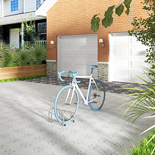 Woltu Fietsenrek voor 2 Fietsen - Verzinkt Staal - Geschikt voor Binnen en Buiten