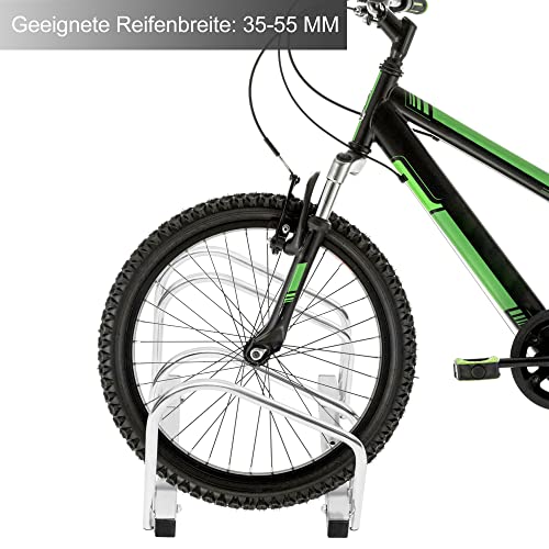 Woltu Fietsenrek voor 2 Fietsen - Verzinkt Staal - Geschikt voor Binnen en Buiten