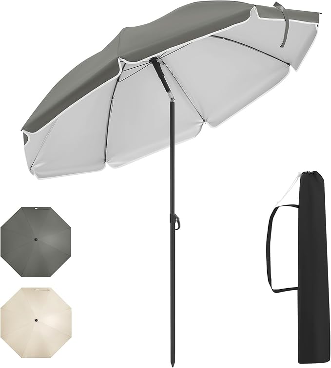 WOLTU GSS0007dgr03 - Balkon parasol 175 cm - UPF 50+ UV bescherming - Verstelbaar en kantelbaar - Donkergrijs