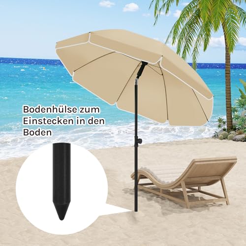 Woltu Parasol - UV-bestendig en waterdicht - Verstelbaar in hoogte en hoek - Ideaal voor balkon, terras en strand