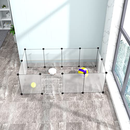Eugad Speelren Voor Kleine Huisdieren Transparant - Metaal - 145x75x46 cm - 12 Panelen 35x45 cm