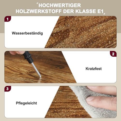 Woltu Ronde Salontafel met 2 Planken - Metaal en Hout - Rustiek Bruin - 50 x 53 x 50 cm