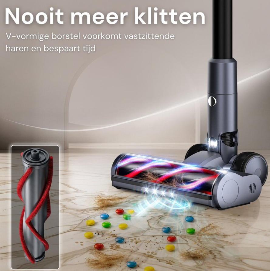 Vesora® Steelstofzuiger V2 Draadloos zonder Zak - Draadloze Stofzuiger - Kruimeldief Snoerloos - Vacuum Cleaner - Handstofzuiger - Stofzuiger Steel met Hepa Filter - Stofzuiger Huisdieren - Zakloze Stofzuiger