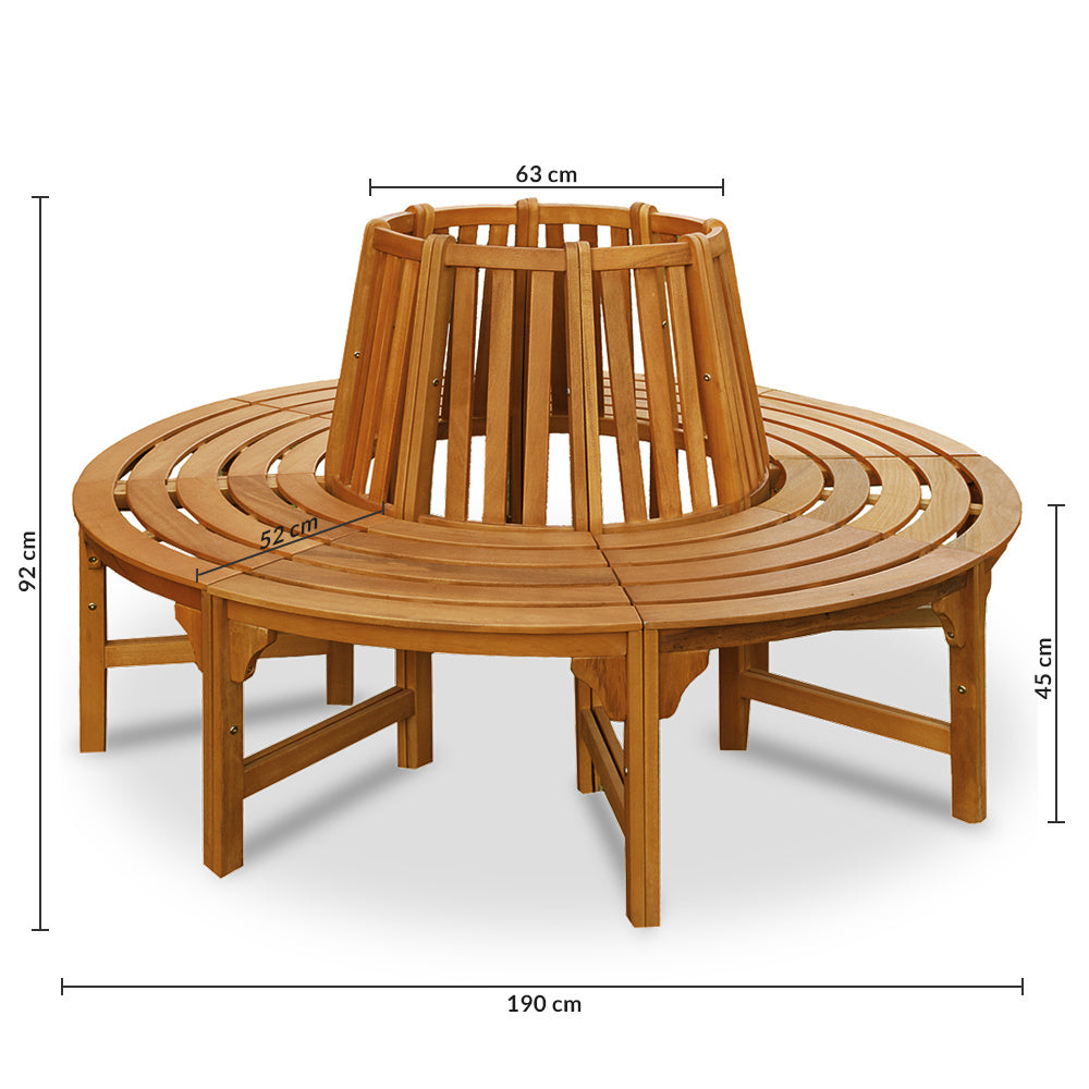 Casaria Boombank 360° - FSC®-Gecertificeerd Eucalyptushout – Bruin