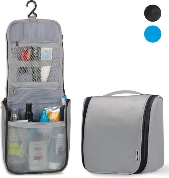 TRVLMORE Toilettas - Hangend met Haak - Unisex - Grijs