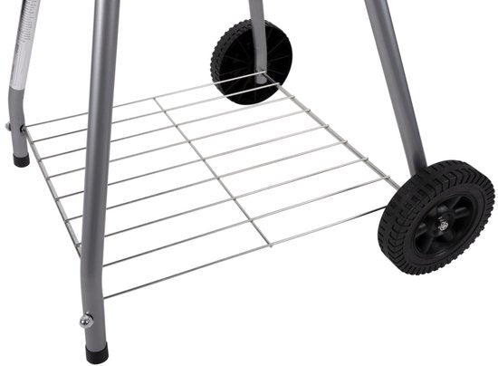 alpina Houtskool BBQ - Kogelbarbecue Ø43 cm - Barbecue met Deksel en Wielen - Geïntegreerd Ventilatiesysteem - Verwijderbare Asopvangbak - Zwart