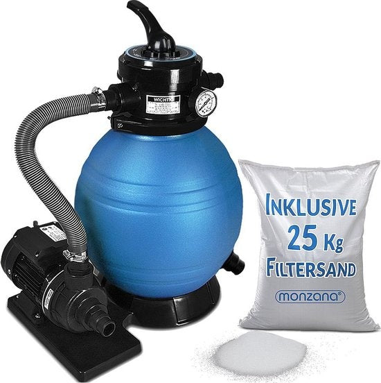 Monzana Zandfiltersysteem - 10.200 l/u 25 l Tank 7-weg & Filterglas