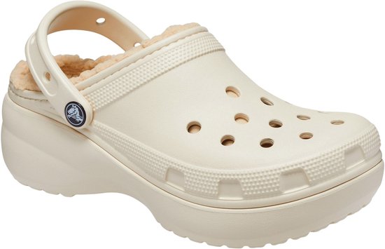 Crocs Classic Platform Lined Clogs Beige EU 38-39 Vrouw