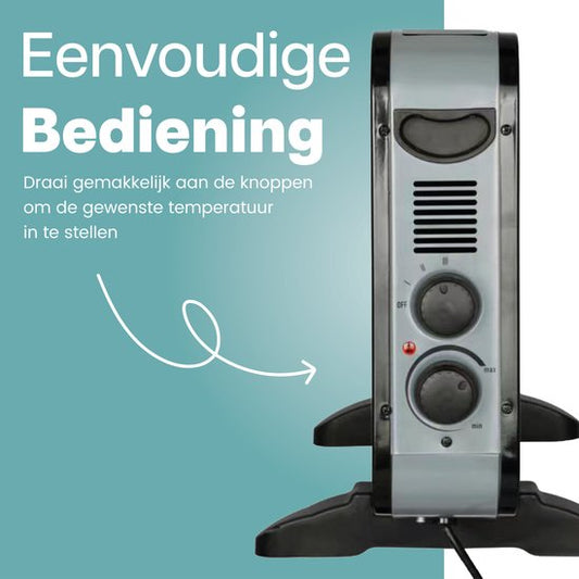 AirKing Elektrische Convectorkachel - 1250/2000 Watt - Verstelbare Thermostaat - Zwart