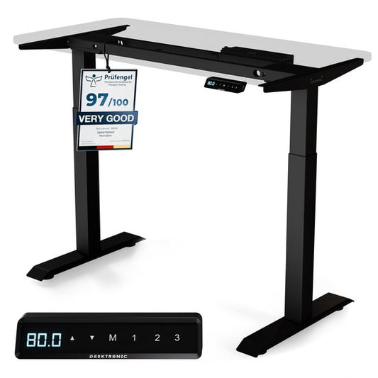 Desktronic HomeOne Zit-sta Bureau Elektrisch In Hoogte Verstelbaar Frame Zwart 120x60-160x80cm Bureaublad