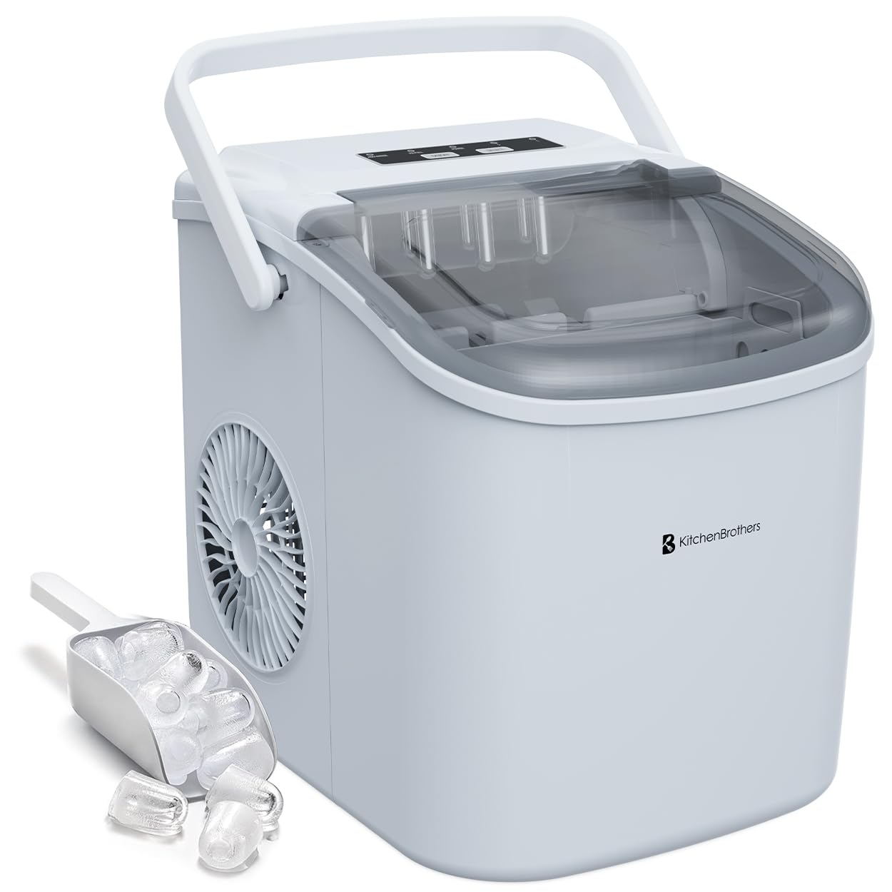 KitchenBrothers IJsblokjesmachine - 1,2 Liter - 95 Watt - 32D x 31B x 25H - Wit