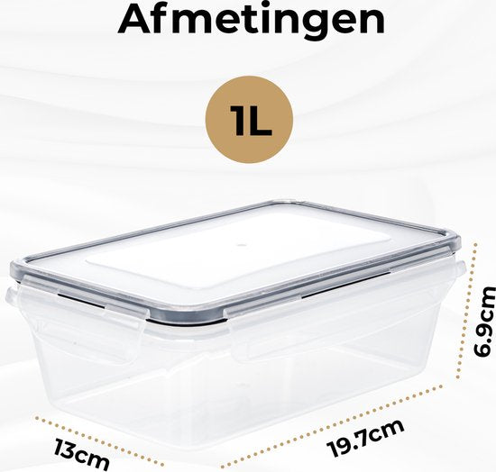 Stosh Vershoudbakjes - Meal Prep Bakjes - Diepvriesbakjes - 5 Stuks - 1L - Plastic - BPA vrij