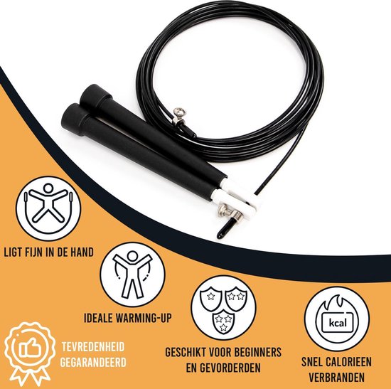 FitBoostR Verstelbaar Springtouw Volwassenen - Professionele Speedrope voor Fitness, Boksen & Crossfit - 3 Meter