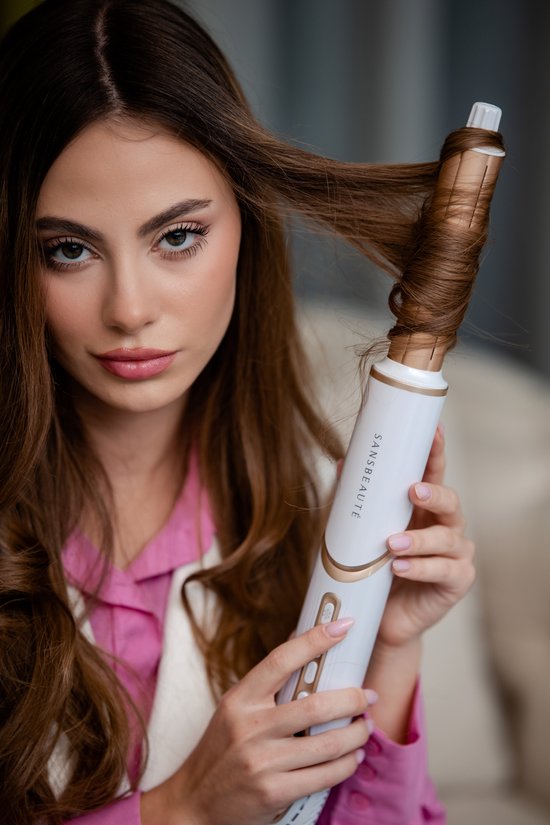 Sansbeauté® 7-in-1 Airstyler - Multistyler - Fohnborstel Kort Haar - Haarstyler - Haardroger - Föhnborstel - Warmteborstel - Krulborstel - Krultang - Stijlborstel - Coldshot - Roterende Kabel