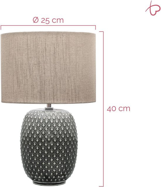 Pauleen LED Tafellamp Pretty Classy - E27 - Max. 60W - Wookamer, Slaapkamer & Eetkamer - Grijs/Beige
