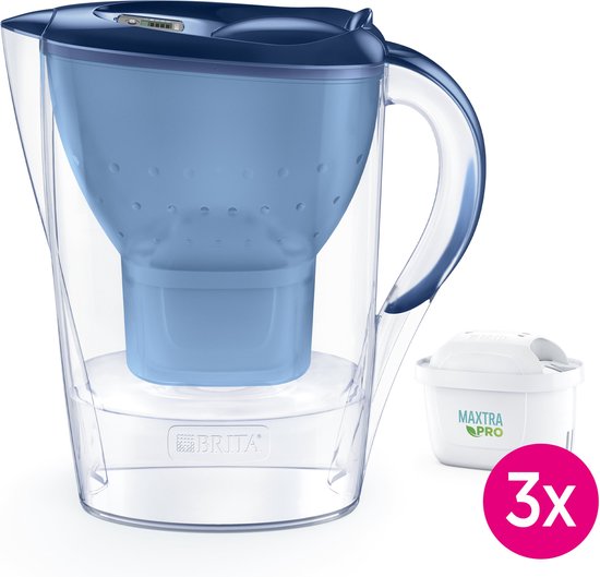 BRITA Waterfilterkan Marella Cool - 2,4L - Blauw - incl. 3 MAXTRA PRO Pure Performance waterfilterpatronen - Voordeelverpakking