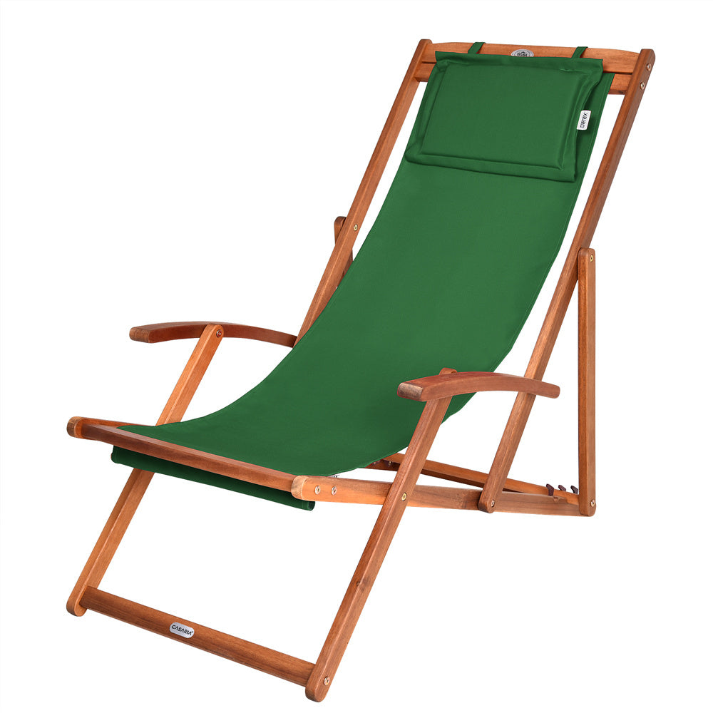 Casaria Ligstoel Acaciahout – Opvouwbaar tot 160kg – Groen