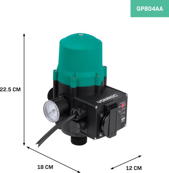 VONROC Drukschakelaar/elektronische drukschakelaar – Plug & Play - Universeel - Max. 1100W