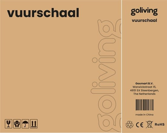 Goliving Vuurschaal Voor Buiten - Vuurkorf - Tuinhaard - Sfeerhaard - Terrasverwarmer - Staal - Ø 60cm