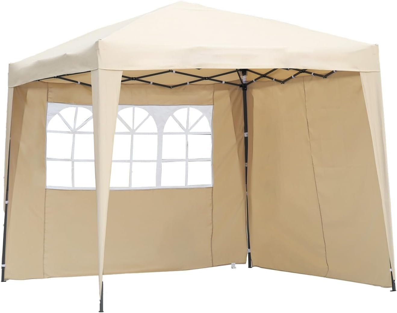 Angel Living Partytent - Easy Up - Met 2 Zijwanden - 250 x 250 x 250 cm - Beige